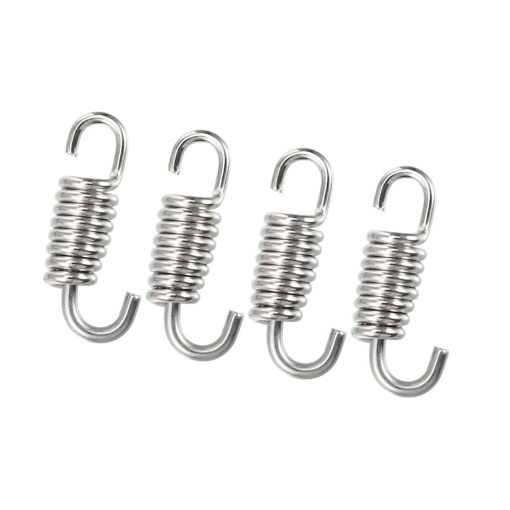 BULLSPANN Muffler Exhaust Pipe Spring for Motorcycle Universal Stainless Steel 43mm Silver Tone 4pcs Replacement Parts Accessories