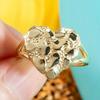 Gorgeous Gold Color Heart Rings Uneven Party Engagement Wedding Rings for Women Jewelry