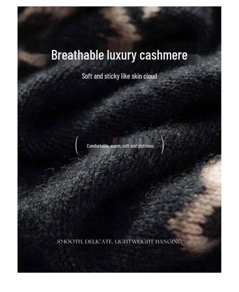 Fair Isle Cashmere Sweater: Autumn/Winter Retro Knit, Thick & Loose Fit