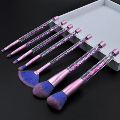 Makeup Brush Set with Transparent Handle, 7 Brush Sets, Fan-shaped Makeup Brushes, Complete Set of Eye Brushes, Beauty Tools