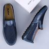 Zapatos Casuales de Cuero para Hombre Transpirables Mocasines Italianos para Hombre Ligeros Planos Slip-on Malla Zapatos para Conducir para Hombre Calzado Perezoso