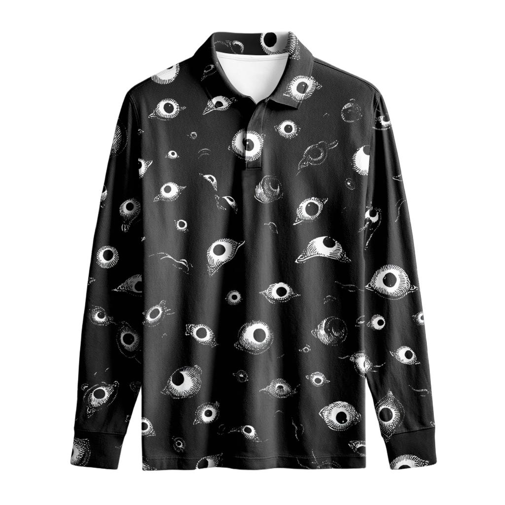 Men's Casual Retro Small V-neck Long-sleeved Top