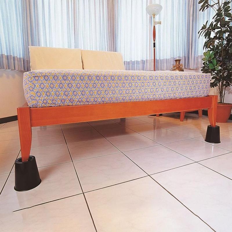 4Pcs/Pack Heavy Duty Black Plastic Adjustable Bed Risers Table Sofa Chair Furniture