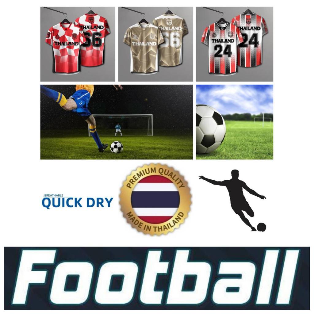 THAILAND Football Soccer V Neck Vintage Shirt National Elephant Logo Badge Unisex Men Women  JERSEY Print Quick Dry Short Sleeve Uniform