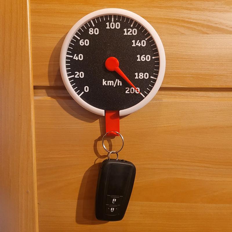 Speedometer Wall Mounted Key Holder 3D Printed Tachometer Key Hanger Pointer Rotatable Key Organizer For Entryway, Hallway