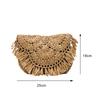 Straw Weaving Clutch Bag Tassels Design Women Square Wallet Retro Rattan Weave Crossbody Bags Summer Hand-Woven Flap Sling Purse