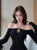 Spicy Girl Sexy One-Shoulder Halter Long-Sleeve Top - Flattering Autumn/Winter Women's Base Layer