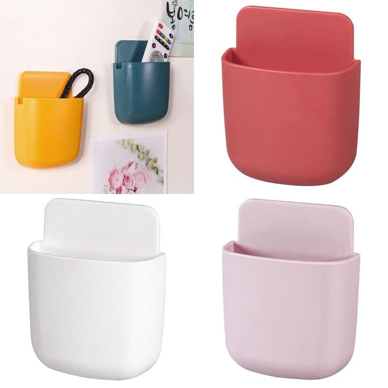 Wall-mounted Smart Tv Remote Control Holder Pp Material Stick-on Multi-functional Storage Box