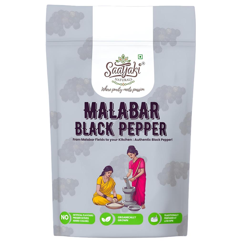 Saatyaki Naturals Orangic Black Pepper -100gm | Sabut Kali Mirch, Malabar Peppercorn, Kali Mirch, Black Peppercorns| Non-GMO, Gluten Free and Hyg
