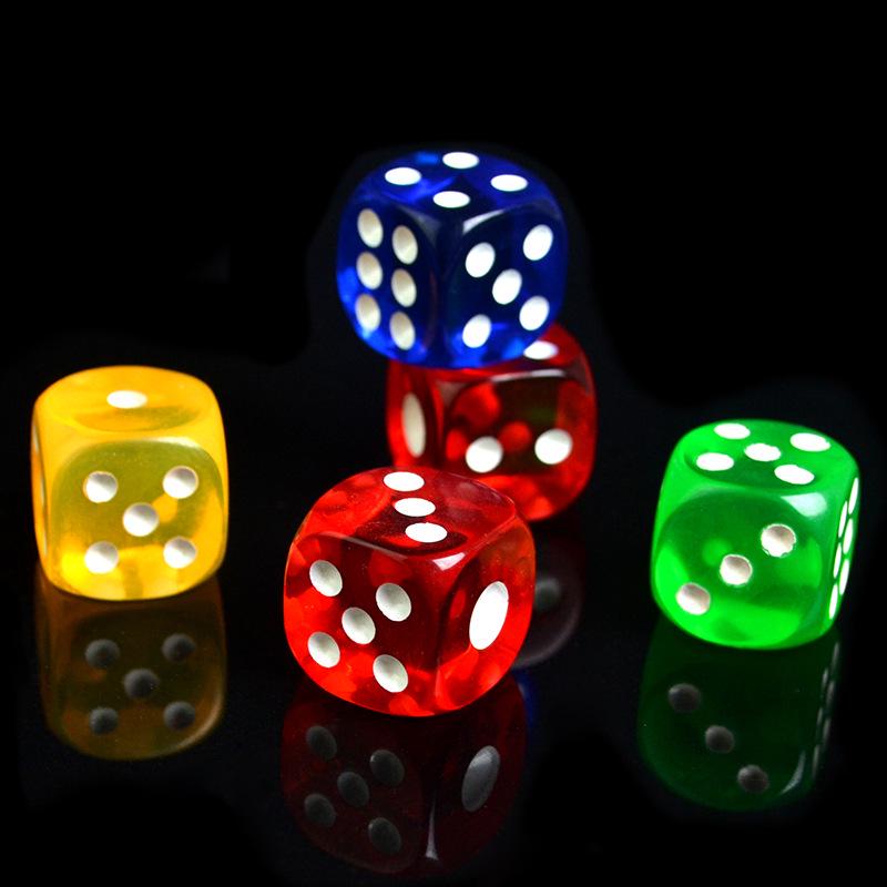 

1.6 cm Rounded Acrylic Dice - Red, Yellow, Blue Dots Green