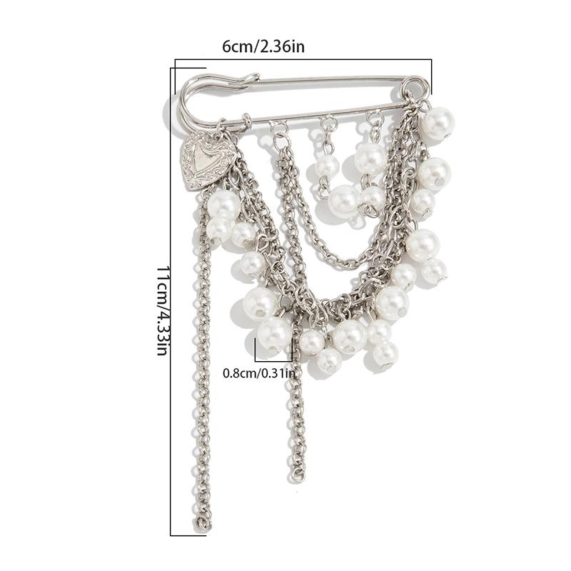 1 pièce Luxe discret Multi-fonctionnel Cadeaux Ensemble Alliage Gland Perlé Broche Gland Léger Boucle Fixe Exquise Élégance