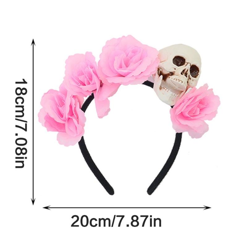 Halloween Totenkopf Blumige Stirnbänder Mit Plastik Kostüm Haaraccessoires Für Kostümpartys Und Gruselige Veranstaltungen
