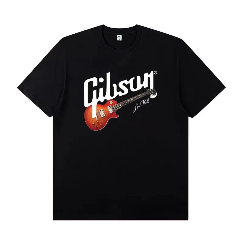 2026 Summer BestSelling Gibson Casual Trend ShortSleeved TShirt for Unisex  LooseFitting and Breathable Shirt Y2k