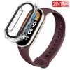 2 PACK Silicone Strap+case For Xiaomi Mi band 8 Replacement miband8 sport Bracelet Accessories smart band 8 waterproof cover