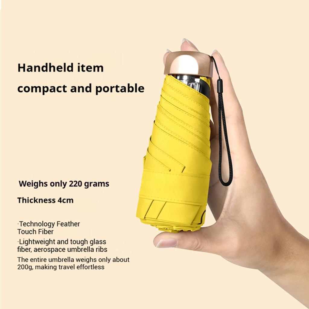 1 Stück 55% Rabatt Mini Sonnenschirm Taschenregenschirm Vinyl Faltbar UV Ultraviolett Schutz Sonnenschutz Taschenschirm Kapsel