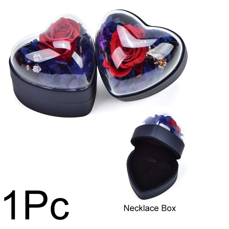 1Pc Marriage Proposal Creative Design Valentine's Day DIY Jewelry Box Romantic Preserved Flower Rose