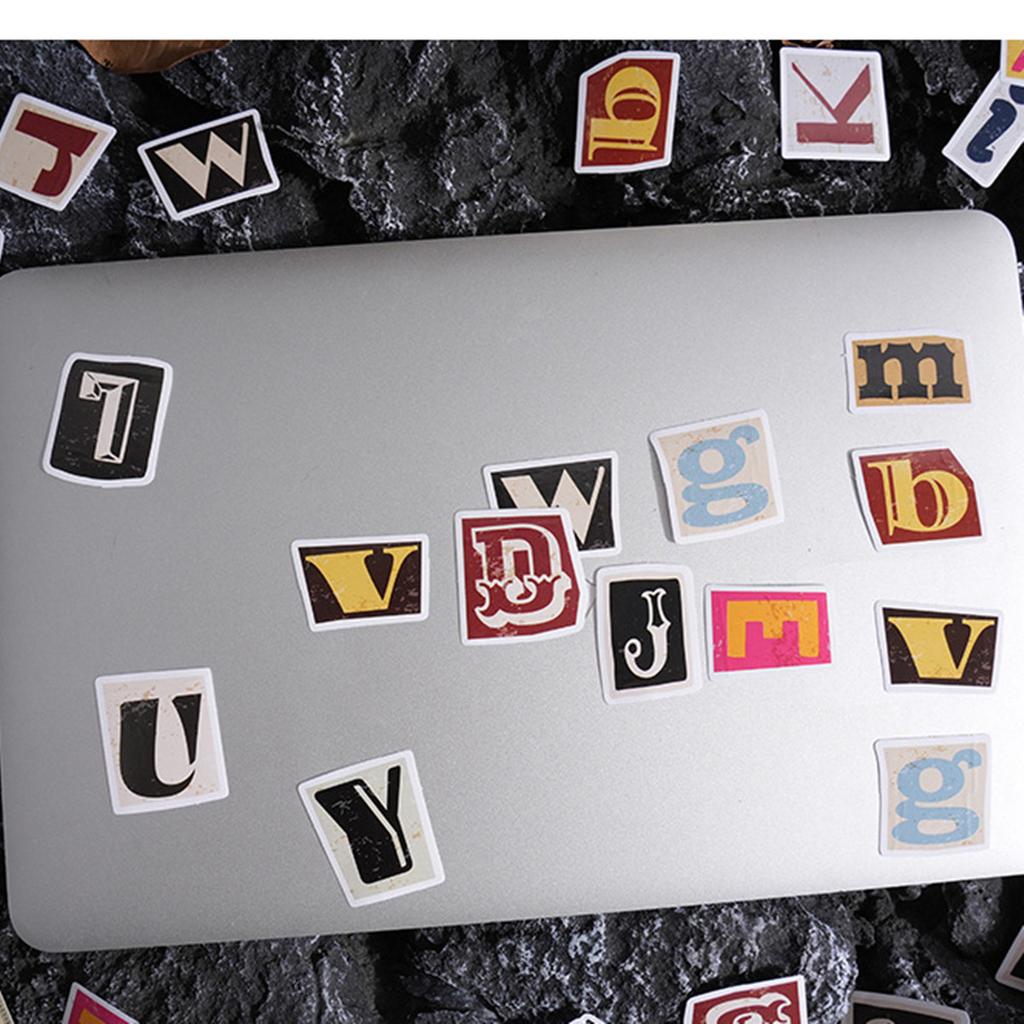 Retro Alphabet Stickers, Colorful Letter Notebook Decoration Adhesive Stickers, Notebook Water Cup Envelope Gift Stickers