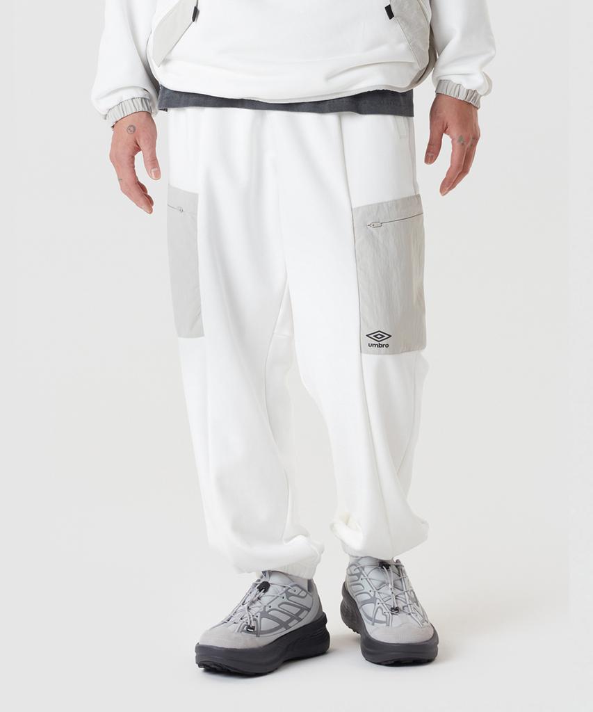 UMBRO Wayfinder Woven Bit Knit Jogger Pants Ivory (Uq121Cfp13)