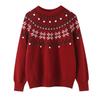 Beautiful style, wholesale women's clothing, fashionable versatile temperament casual design, jacquard pullover sweater