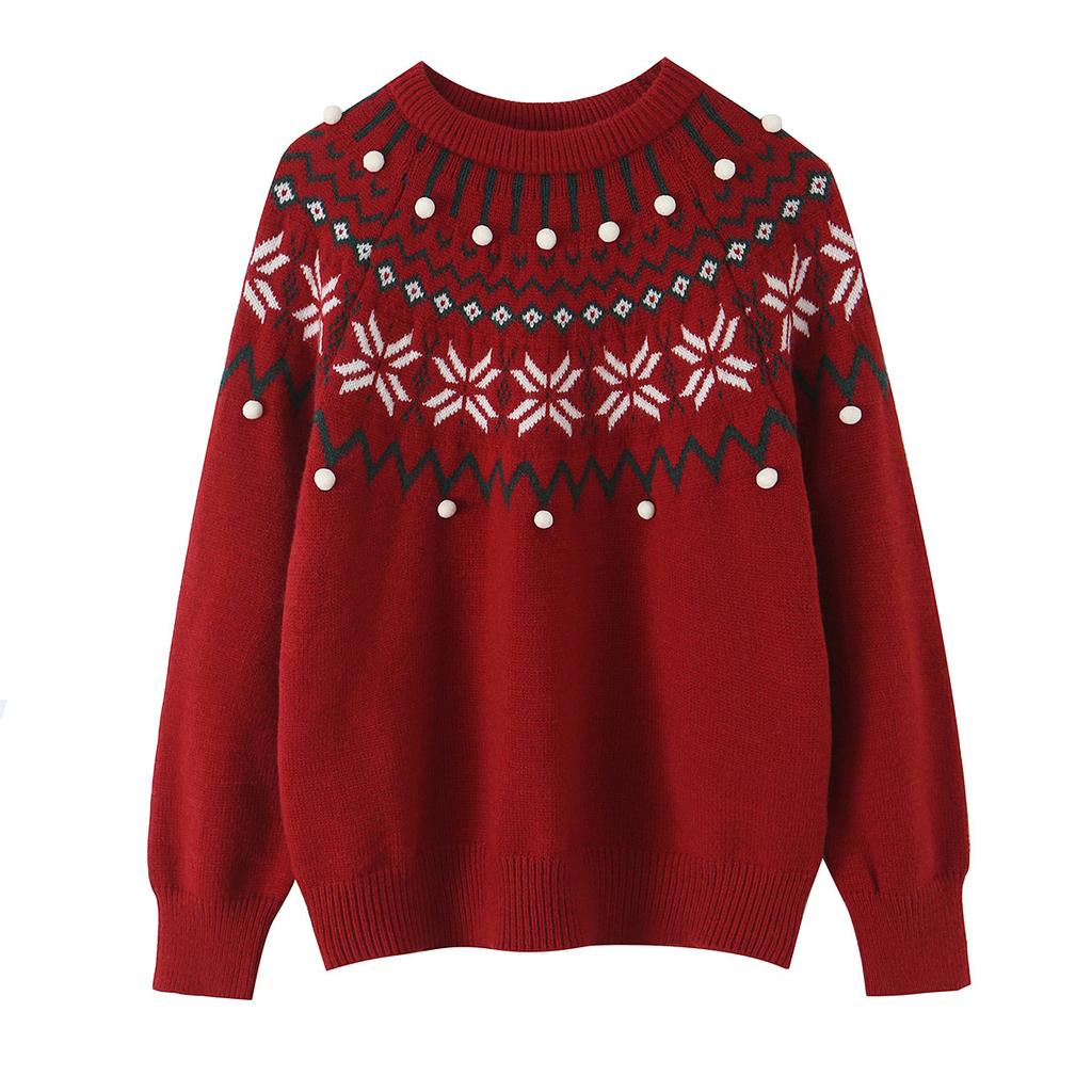 Beautiful style, wholesale women's clothing, fashionable versatile temperament casual design, jacquard pullover sweater