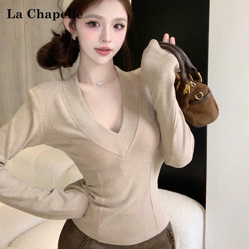 La Chapelle Women's V-Neck Long Sleeve Thermal Top