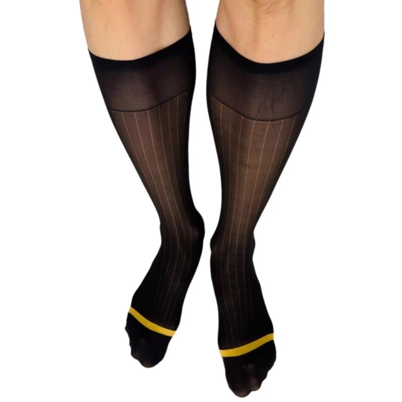 Men s Knee Highs Dress Socks Over the Calf Socks Business Work Socks Nylon Stockings Sheer Casual Socks Hosiery Gifts