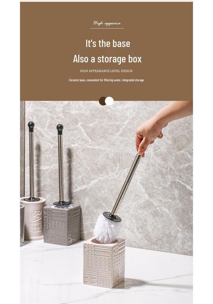 Nordic Ceramic Long Handle Toilet Brush – Elegant Design for Complete Cleaning