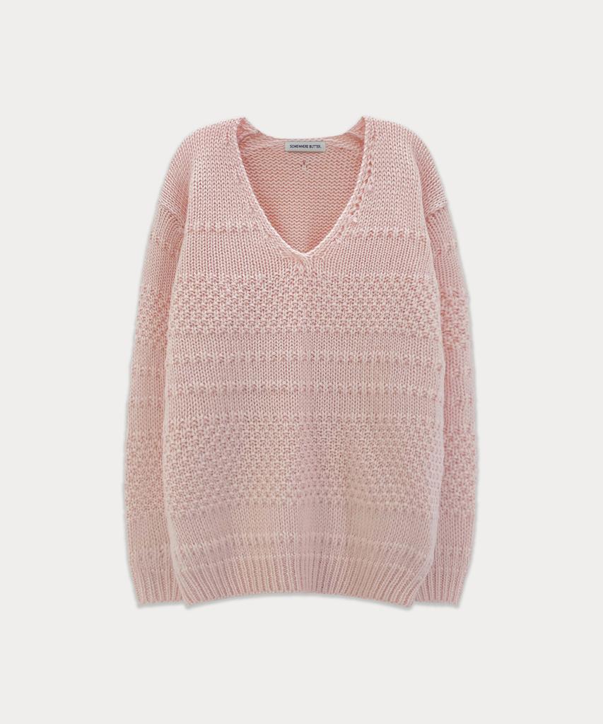 Sseomweeobeoteo Tope Wool V-Neck Knit - Pink