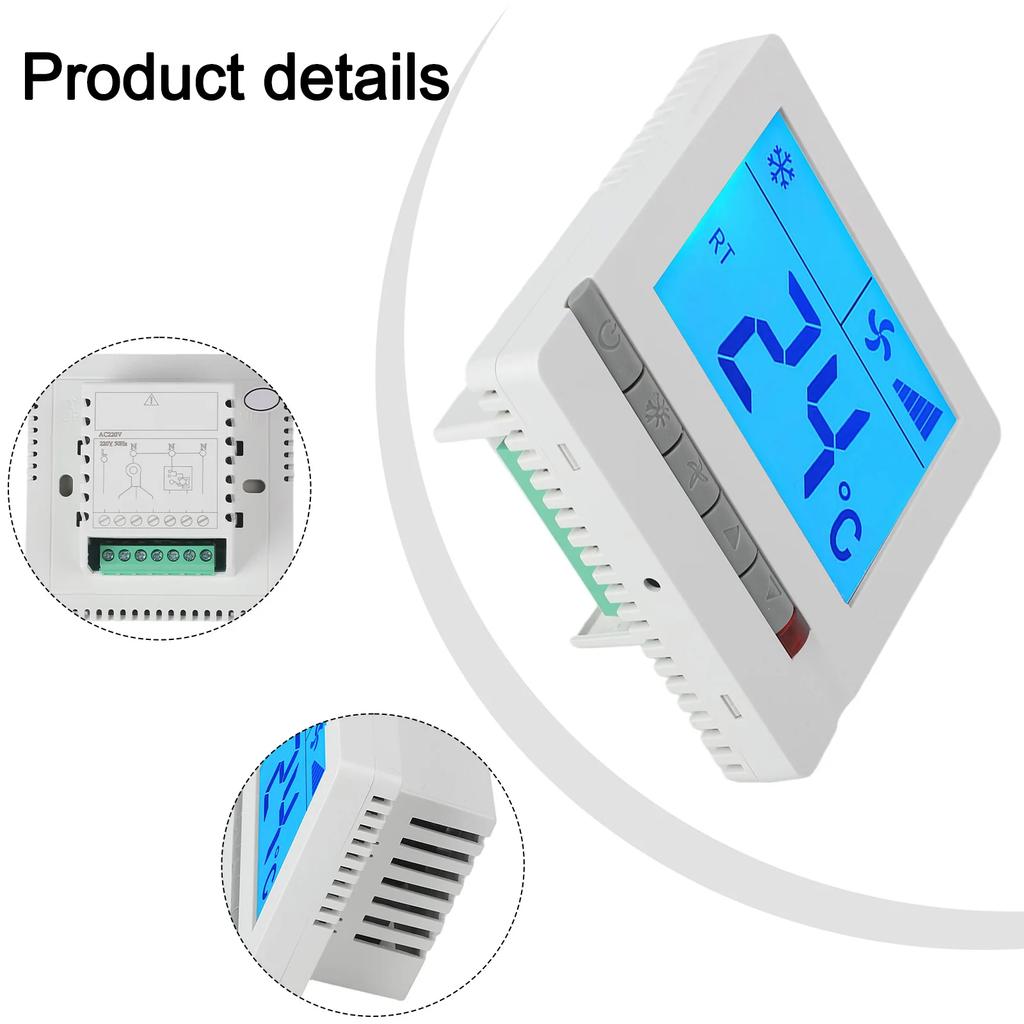Digital Fan Temperature Controller with LCD Backlight Display for Central Air Conditioning and Heating Systems