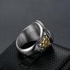 Vintage Men's Pirate Signet Double Knife Skull Ring Golden/Silver Stainless Steel Compass Goth Punk Ring