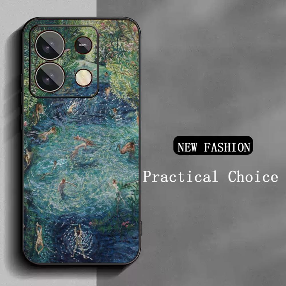Claude Monet Painting Classic Art Phone Case For Redmi Note 14 13 12 11 Pro Plus S 5G 14C A3 Soft Black Phone Cover