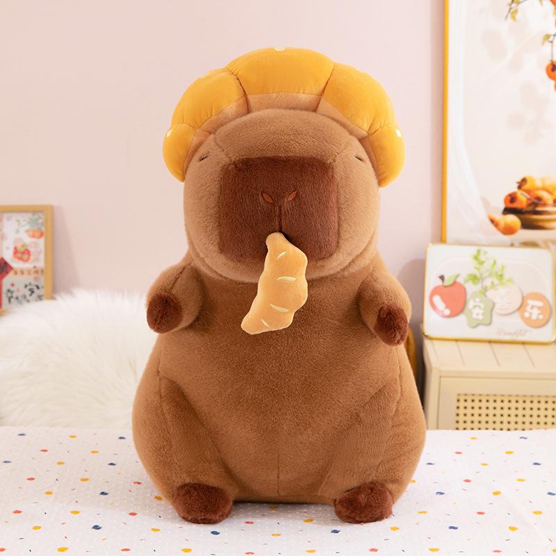 Spicy strip backpack kapibara plush toy croissant capybara snot doll can pull doll