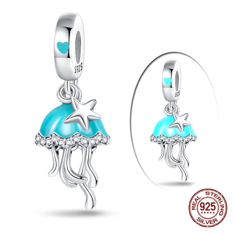 Authentic 100 copper Shell Luminous Bead Charms Crab Octopus Charm Bead Charms Compatible With Authentic Bracelets Do It Yourself Jewellery Making Wo