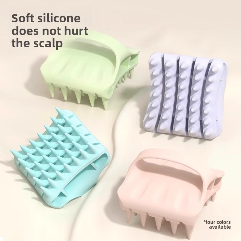Hollow-cut Design for Gentle Cleansing Without Damaging Hair Elasticated Shampooing Massage Comb