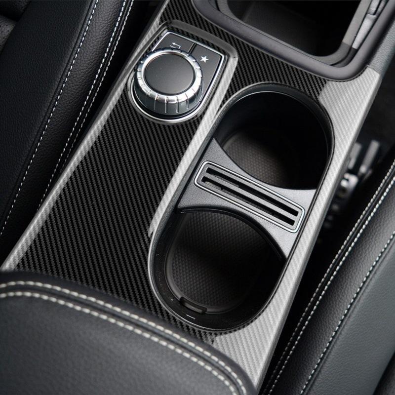 LHD Carbon Fiber Cup Holder Cover Trim For Mercedes A/GLA/CLA Class 2012-2018 Interior Accessories Automobiles Parts Plastic