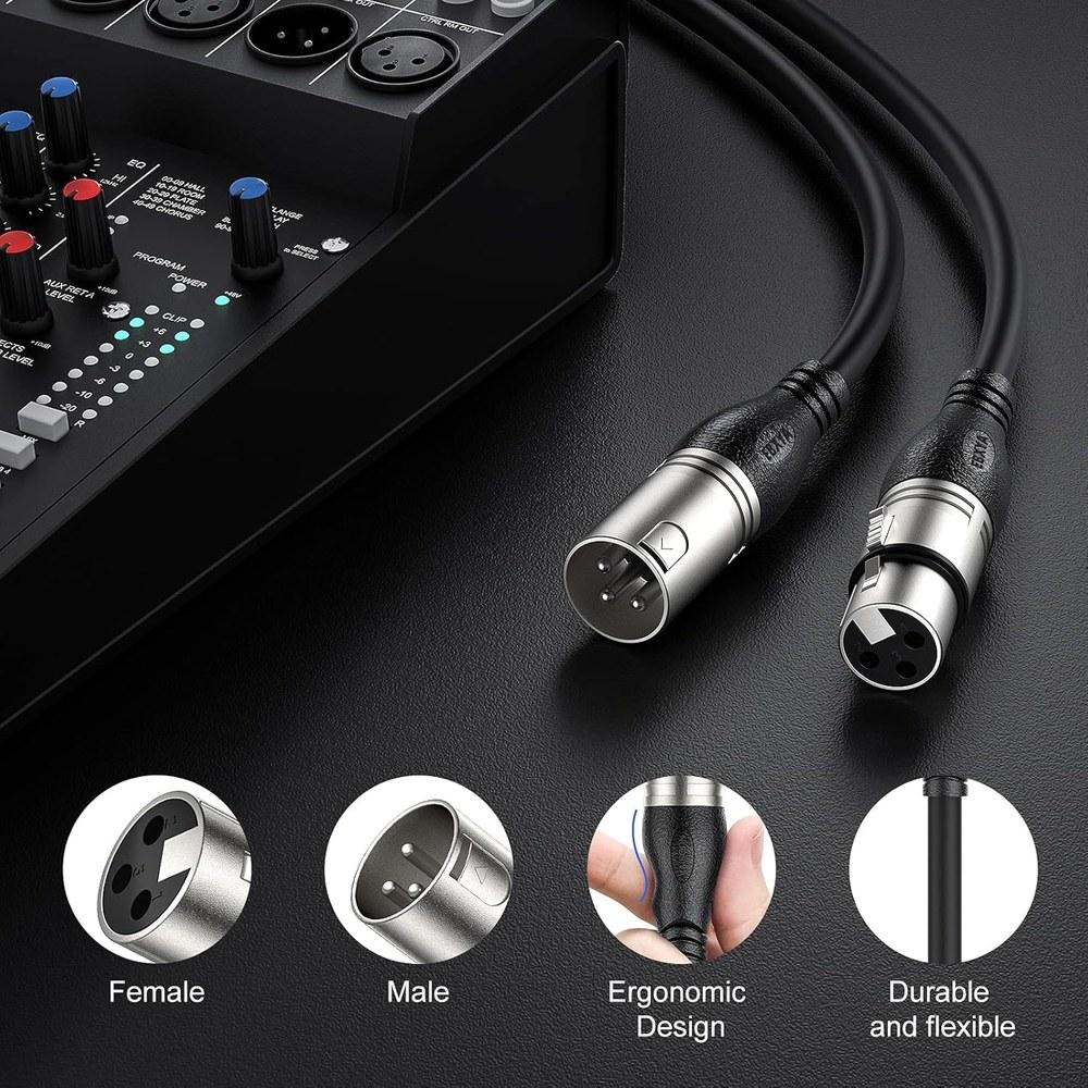 EBXYA XLR Cable 25 Feet 4 Pack Microphone Cable 3-Pin Male to Female