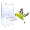 Cockatiel Acrylic Easy To Install Parakeet Bird Feeders Parrot Feeding Bowl Cage Accessories Dispenser