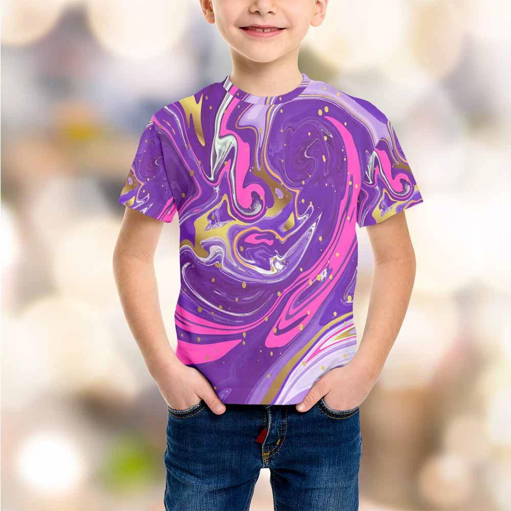 

Летний круглый вырез с 3D-принтом, модные повседневные детские футболки для мальчиков с короткими рукавами 170