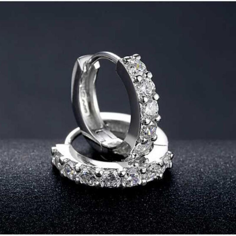 Andara Newest Luxury Romantic Women Jewelry  Sterling  Plated Rhinestone Crystal Hoop Earrings For Women Wholesale