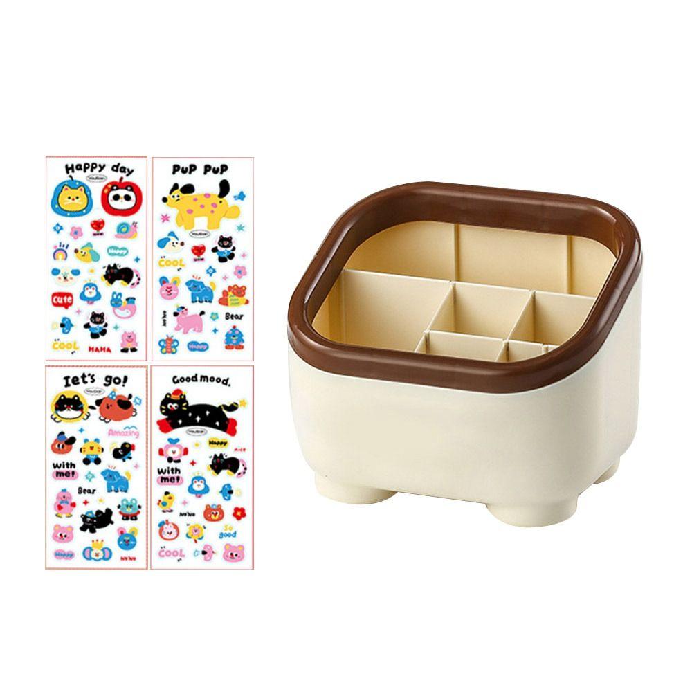 Cartoon Pattern Penholder Large Capacity Stationery Box Cute Table Storage Box