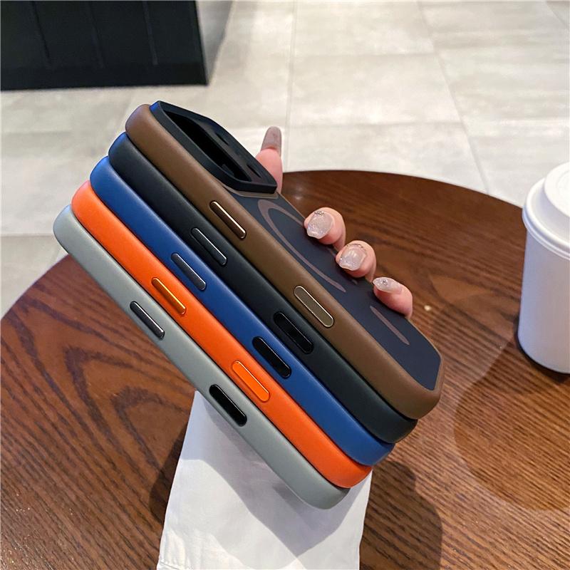 Mat Düşme Karşıtı Zırh Dayanıklı Manyetik Telefon Kılıfı IPhone 17 16 15 14 Pro Max Magsafe Kablosuz Şarj Koruma Arka Kapak