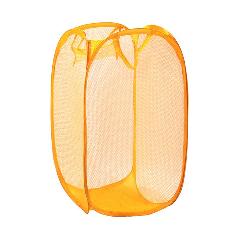 

1 шт. Желтая корзина для белья, сумка-тележка, складная японская цветная сетчатая корзина для белья, корзина для мусора, корзина для хранения одежды other