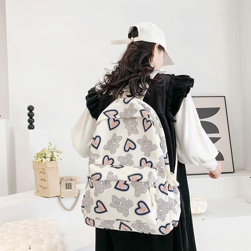 IELGY women's backpack, cute cartoon bear casual backpack.