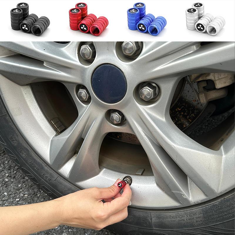 Auto-Ventilkappe Dekorativ Staubdicht Reifenventilschaftkappen Für Mitsubishi outlander Sport Mirage Eclipse cross Pajero ASX Lancer