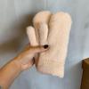 Winter Gloves for Women Korean Version  Solid Color Thickened and Velvet  Imitation Mink Hair  Cycling Students  Warm Mittens