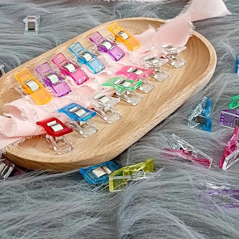 20/40/60PCS Multipurpose Quilting Clips Mix Color Plastic Sewing Clip Fabric Edge Fixed Paper Storage Photo Wall Making Prop ZYF