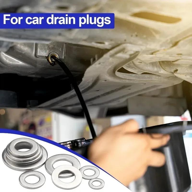 Stainless Steel Flat Washer Set M2-M16 Metal Screw Washers Rings Plain Gaskets Fastener Hardware Assortment Kits for Repair