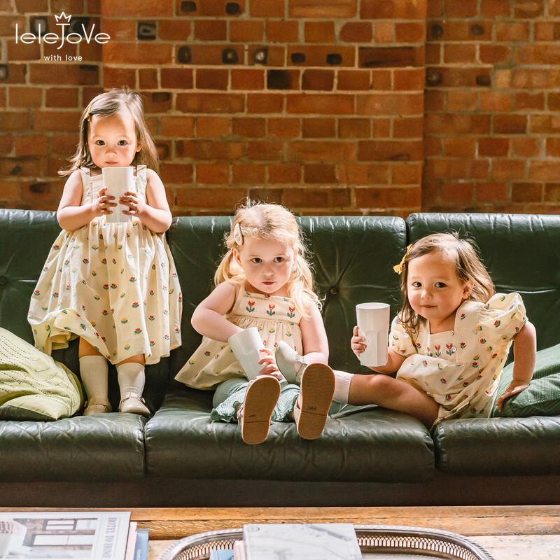 LELE JOVE Kids  Nordic Style Tulip Jacquard Cotton Floral Dress 80