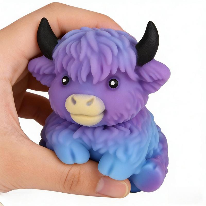 Squishy Maltose Sugar Cow Squeeze Toy Kawaii Cattle Stretchable Slow Rising Fidget Toy For Adults Stress Anxiety Relief Gifts