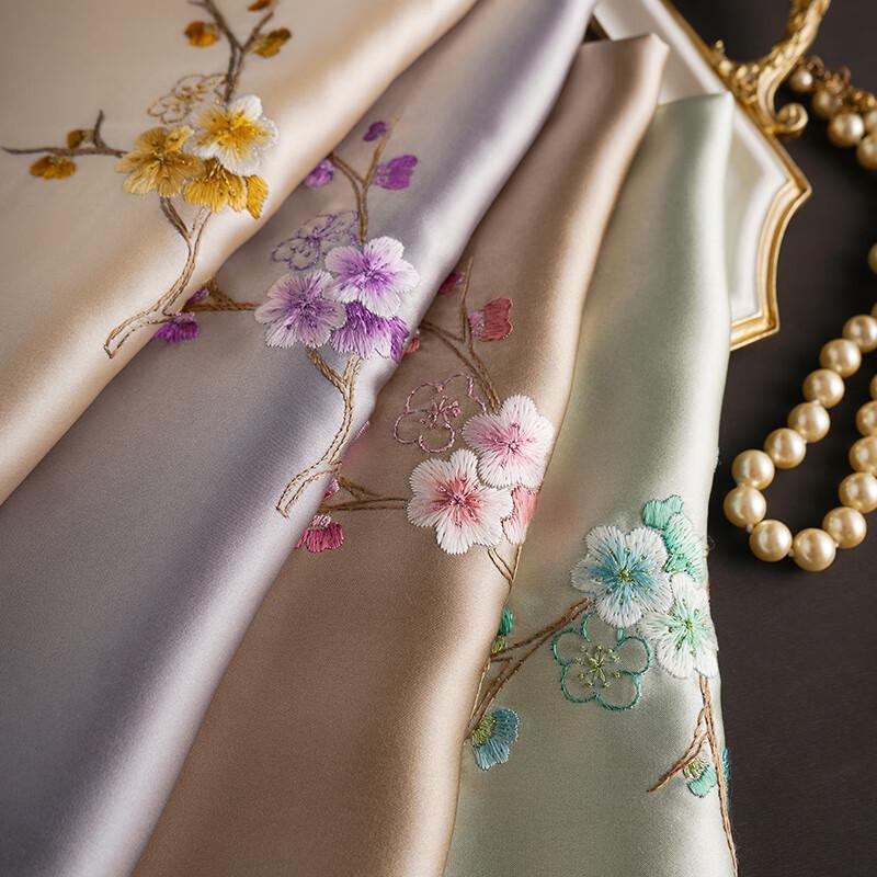 Hang Sifu Suzhou Embroidered 100% Mulberry Silk Scarf Shawl